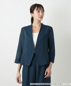 Leilian PLUS HOUSE / レリアンプラスハウス テーラードジャケット | ノーカラーシアージャケット【BOURGE】