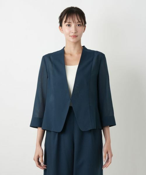 Leilian PLUS HOUSE / レリアンプラスハウス テーラードジャケット | ノーカラーシアージャケット【BOURGE】 | 詳細7