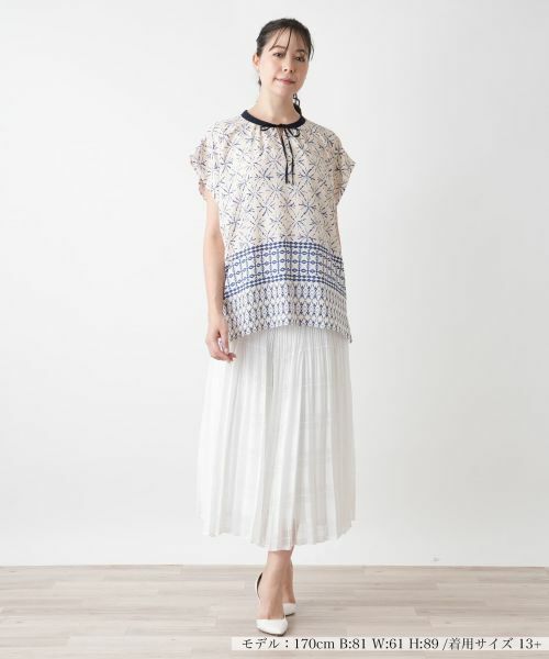 Leilian PLUS HOUSE / レリアンプラスハウス シャツ・ブラウス | 幾何学柄ブラウス【BOURGE】 | 詳細1