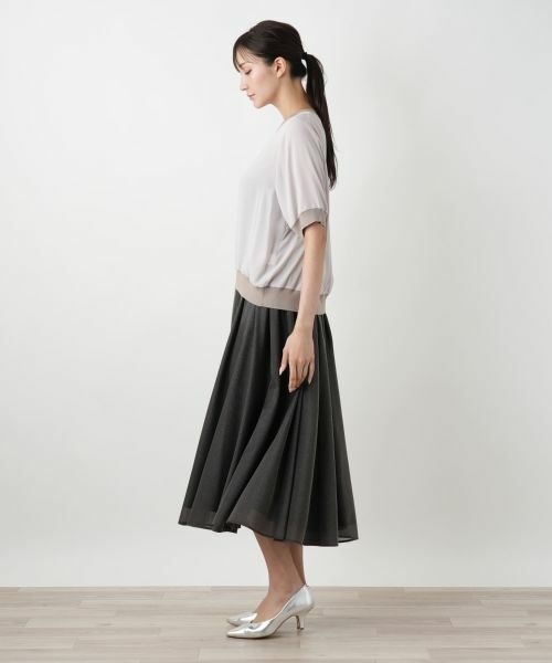 Leilian PLUS HOUSE / レリアンプラスハウス ミニ・ひざ丈スカート | フレアロングスカート【BOURGE】 | 詳細2