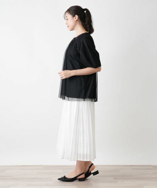 Leilian PLUS HOUSE / レリアンプラスハウス カットソー | チュールレイヤードカットソー【BOURGE】 | 詳細2