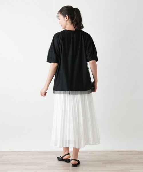 Leilian PLUS HOUSE / レリアンプラスハウス カットソー | チュールレイヤードカットソー【BOURGE】 | 詳細3