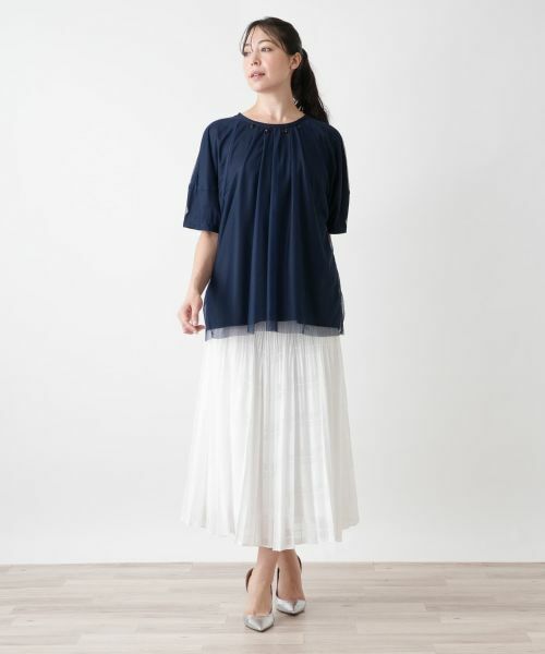 Leilian PLUS HOUSE / レリアンプラスハウス カットソー | チュールレイヤードカットソー【BOURGE】 | 詳細4