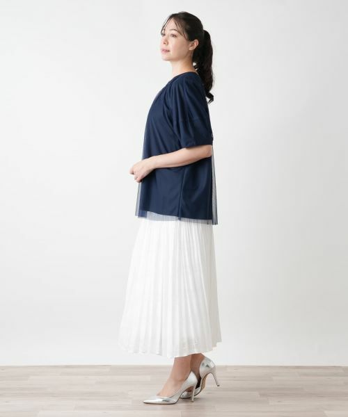 Leilian PLUS HOUSE / レリアンプラスハウス カットソー | チュールレイヤードカットソー【BOURGE】 | 詳細5