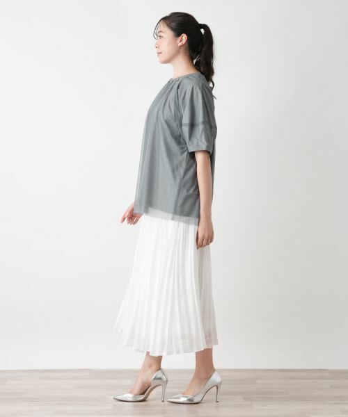 Leilian PLUS HOUSE / レリアンプラスハウス カットソー | チュールレイヤードカットソー【BOURGE】 | 詳細8