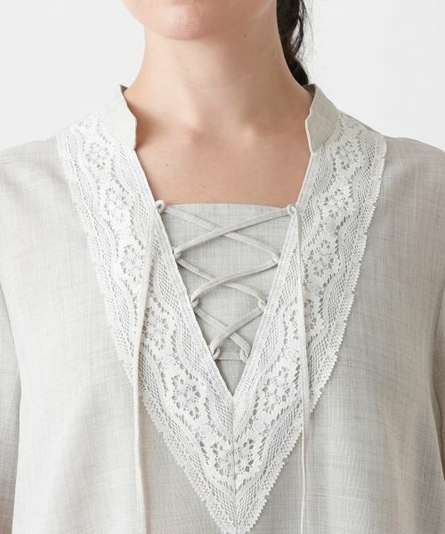 Leilian PLUS HOUSE / レリアンプラスハウス シャツ・ブラウス | レースアップブラウス【BOURGE】 | 詳細10