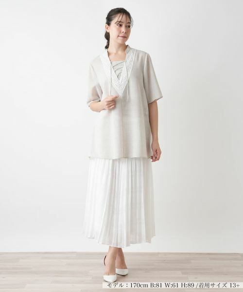 Leilian PLUS HOUSE / レリアンプラスハウス シャツ・ブラウス | レースアップブラウス【BOURGE】 | 詳細4