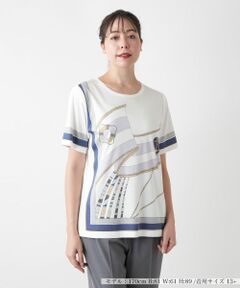 Leilian PLUS HOUSE / レリアンプラスハウス Tシャツ | プリントカットソー【ROCHAS Premiere】