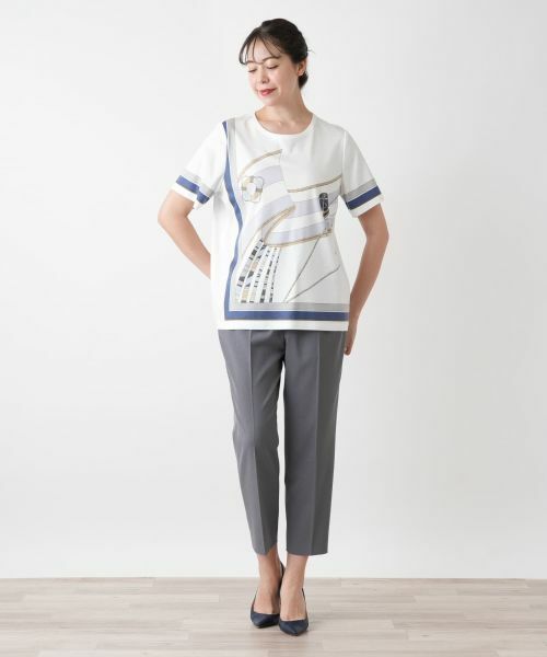 Leilian PLUS HOUSE / レリアンプラスハウス Tシャツ | プリントカットソー【ROCHAS Premiere】 | 詳細1