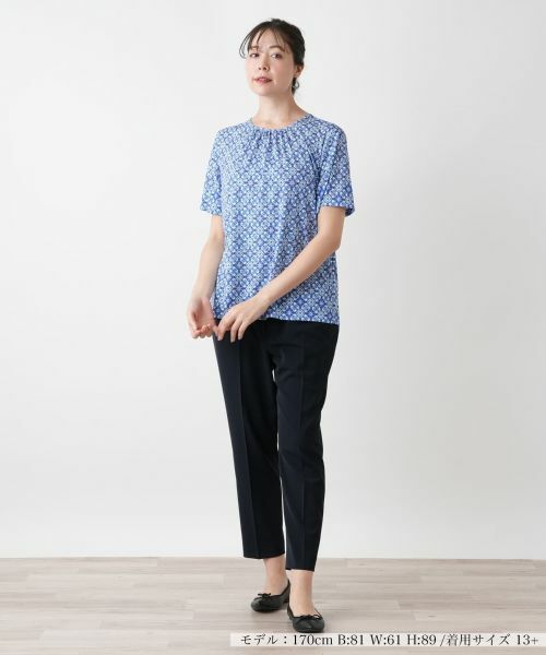 Leilian PLUS HOUSE / レリアンプラスハウス カットソー | 幾何学柄カットソー【ROCHAS Premiere】 | 詳細1