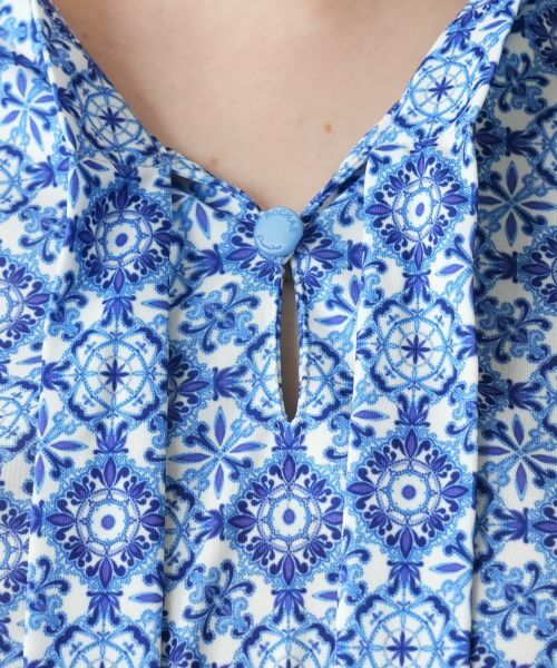 Leilian PLUS HOUSE / レリアンプラスハウス カットソー | 幾何学柄ボウタイブラウス【ROCHAS Premiere】 | 詳細11