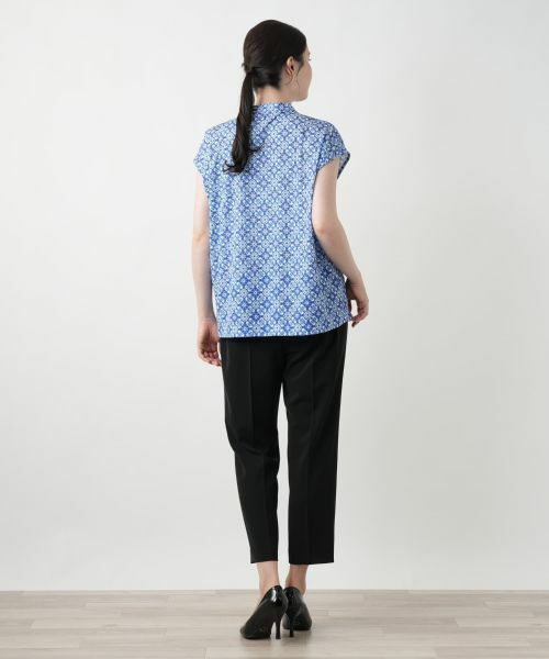 Leilian PLUS HOUSE / レリアンプラスハウス カットソー | 幾何学柄ボウタイブラウス【ROCHAS Premiere】 | 詳細3