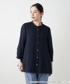 Leilian PLUS HOUSE / レリアンプラスハウス シャツ・ブラウス | バンドカラーブラウス【ROCHAS Premiere】