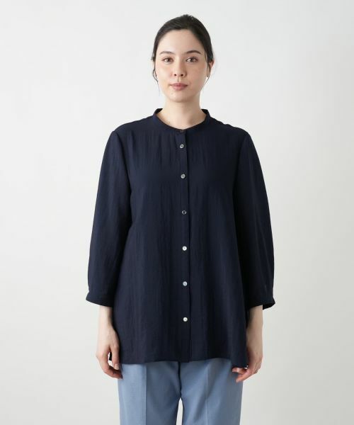 Leilian PLUS HOUSE / レリアンプラスハウス シャツ・ブラウス | バンドカラーブラウス【ROCHAS Premiere】 | 詳細7