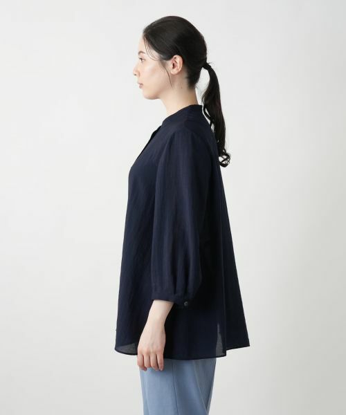 Leilian PLUS HOUSE / レリアンプラスハウス シャツ・ブラウス | バンドカラーブラウス【ROCHAS Premiere】 | 詳細8