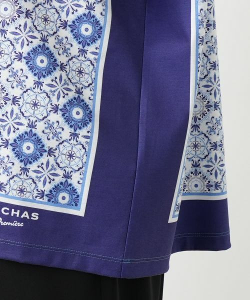 Leilian PLUS HOUSE / レリアンプラスハウス カットソー | 幾何学柄切替Tシャツ【ROCHAS Premiere】 | 詳細10