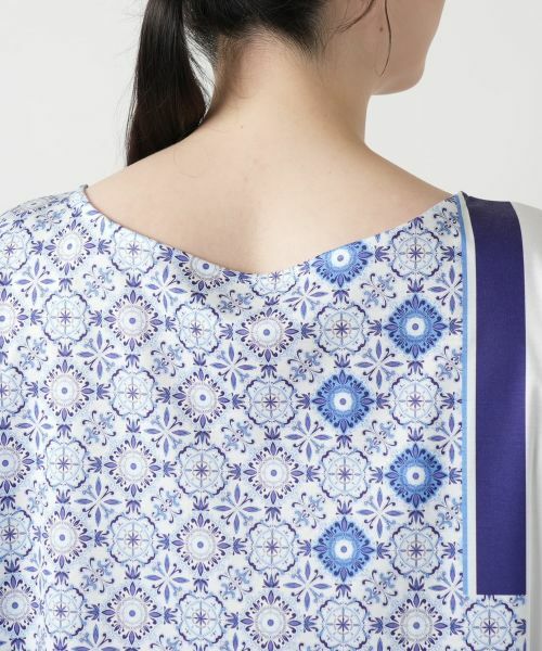 Leilian PLUS HOUSE / レリアンプラスハウス カットソー | 幾何学柄切替Tシャツ【ROCHAS Premiere】 | 詳細8