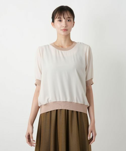 Leilian PLUS HOUSE / レリアンプラスハウス カットソー | リブ切替シアープルオーバー【BOURGE】 | 詳細10