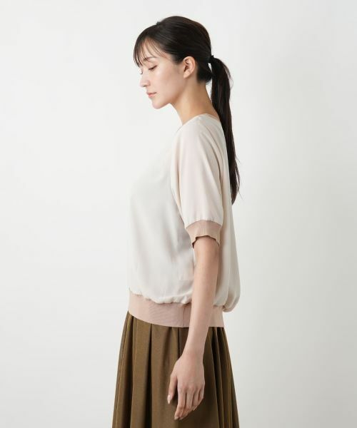 Leilian PLUS HOUSE / レリアンプラスハウス カットソー | リブ切替シアープルオーバー【BOURGE】 | 詳細11