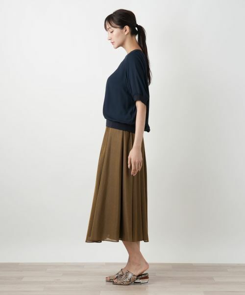 Leilian PLUS HOUSE / レリアンプラスハウス カットソー | リブ切替シアープルオーバー【BOURGE】 | 詳細2