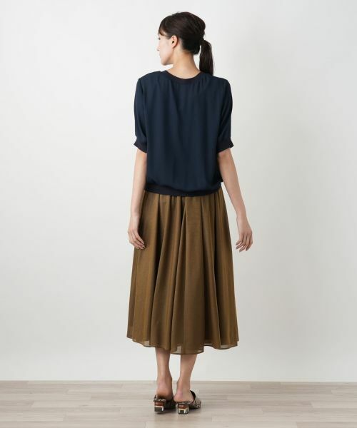 Leilian PLUS HOUSE / レリアンプラスハウス カットソー | リブ切替シアープルオーバー【BOURGE】 | 詳細3