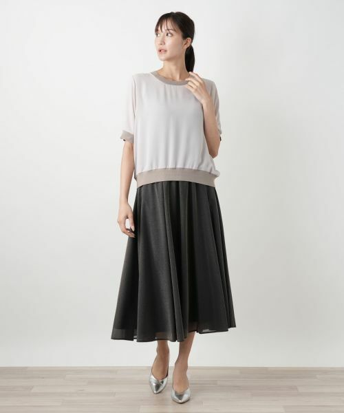 Leilian PLUS HOUSE / レリアンプラスハウス カットソー | リブ切替シアープルオーバー【BOURGE】 | 詳細4