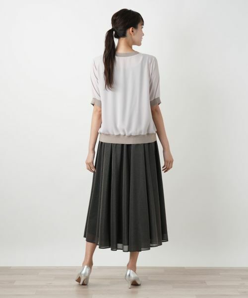 Leilian PLUS HOUSE / レリアンプラスハウス カットソー | リブ切替シアープルオーバー【BOURGE】 | 詳細6