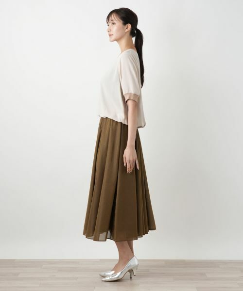 Leilian PLUS HOUSE / レリアンプラスハウス カットソー | リブ切替シアープルオーバー【BOURGE】 | 詳細8