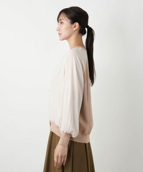 Leilian PLUS HOUSE / レリアンプラスハウス カーディガン・ボレロ | 異素材切り替えカーディガン【BOURGE】 | 詳細11