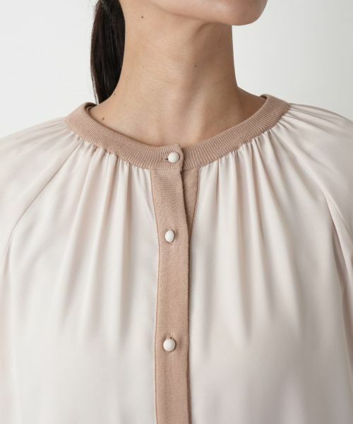 Leilian PLUS HOUSE / レリアンプラスハウス カーディガン・ボレロ | 異素材切り替えカーディガン【BOURGE】 | 詳細13