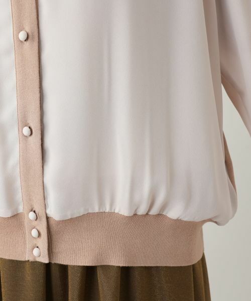 Leilian PLUS HOUSE / レリアンプラスハウス カーディガン・ボレロ | 異素材切り替えカーディガン【BOURGE】 | 詳細16