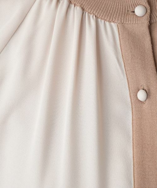 Leilian PLUS HOUSE / レリアンプラスハウス カーディガン・ボレロ | 異素材切り替えカーディガン【BOURGE】 | 詳細18