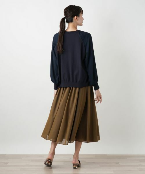 Leilian PLUS HOUSE / レリアンプラスハウス カーディガン・ボレロ | 異素材切り替えカーディガン【BOURGE】 | 詳細3