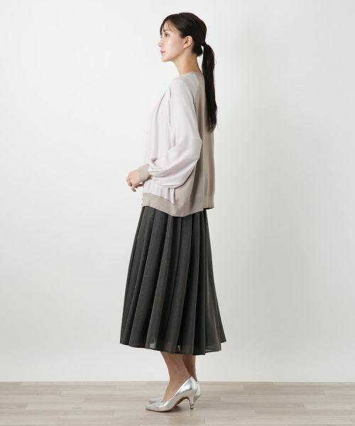 Leilian PLUS HOUSE / レリアンプラスハウス カーディガン・ボレロ | 異素材切り替えカーディガン【BOURGE】 | 詳細5