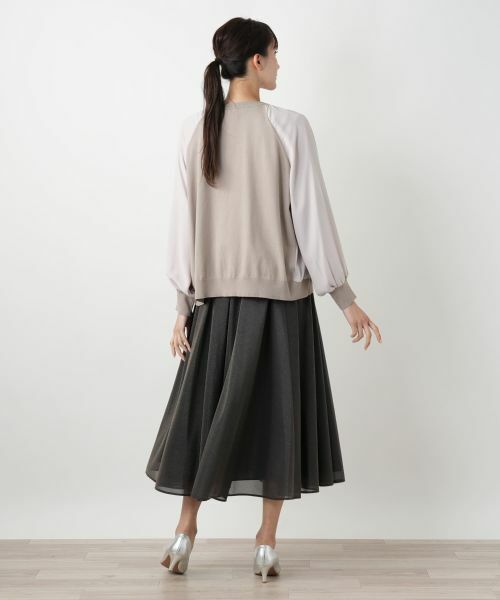 Leilian PLUS HOUSE / レリアンプラスハウス カーディガン・ボレロ | 異素材切り替えカーディガン【BOURGE】 | 詳細6