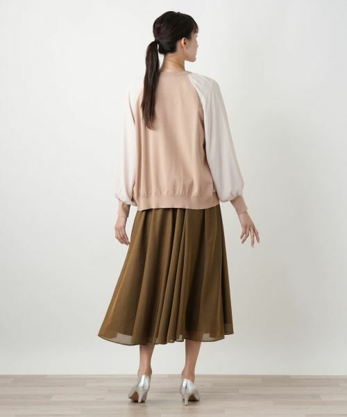 Leilian PLUS HOUSE / レリアンプラスハウス カーディガン・ボレロ | 異素材切り替えカーディガン【BOURGE】 | 詳細9