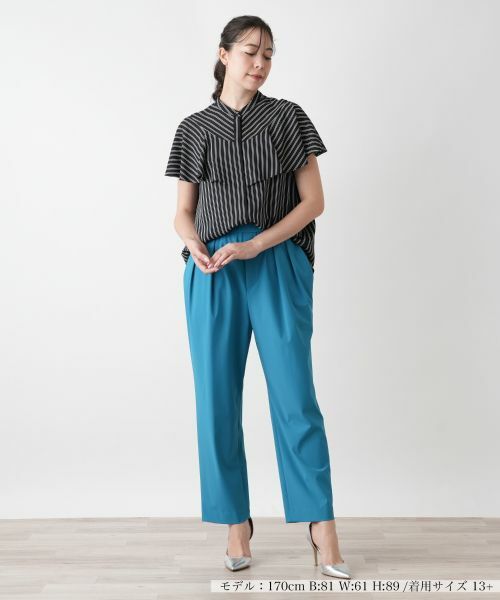 Leilian PLUS HOUSE / レリアンプラスハウス シャツ・ブラウス | ストライプ切替ブラウス【BOURGE】 | 詳細1