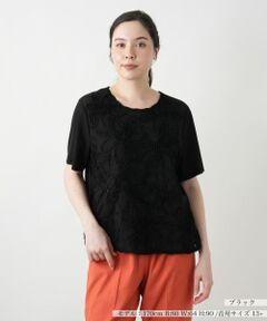 Leilian PLUS HOUSE / レリアンプラスハウス カットソー | フラワーモチーフカットソー