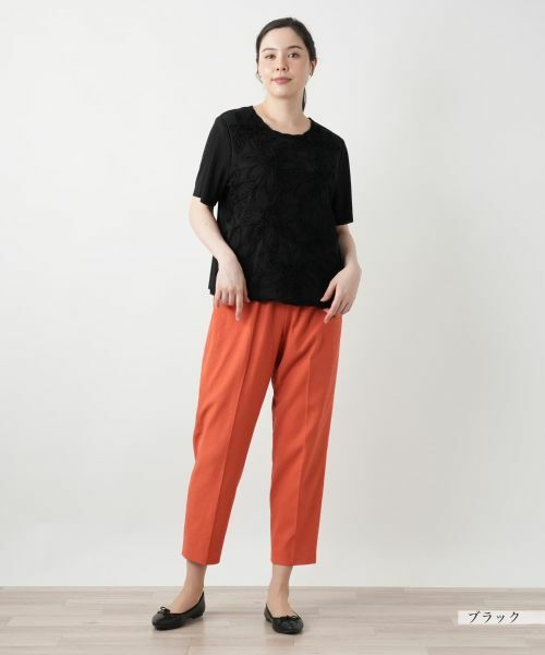 Leilian PLUS HOUSE / レリアンプラスハウス カットソー | フラワーモチーフカットソー | 詳細1