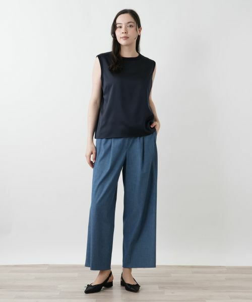 Leilian PLUS HOUSE / レリアンプラスハウス その他パンツ | タックワイドパンツ | 詳細1