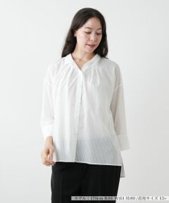 Leilian PLUS HOUSE / レリアンプラスハウス シャツ・ブラウス | 織柄シャツブラウス【SOMELOS】