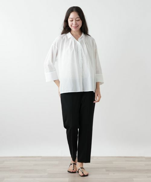 Leilian PLUS HOUSE / レリアンプラスハウス シャツ・ブラウス | 織柄シャツブラウス【SOMELOS】 | 詳細1