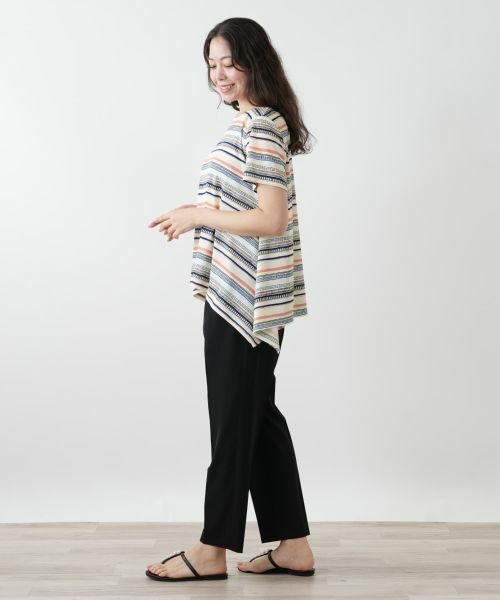 Leilian PLUS HOUSE / レリアンプラスハウス カットソー | マルチボーダーカットソー | 詳細2