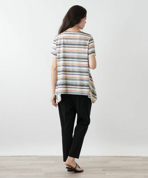 Leilian PLUS HOUSE / レリアンプラスハウス カットソー | マルチボーダーカットソー | 詳細3