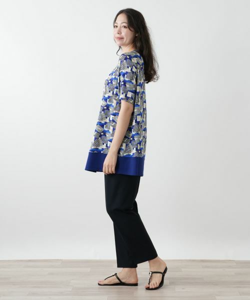 Leilian PLUS HOUSE / レリアンプラスハウス カットソー | プリントタックカットソー | 詳細2