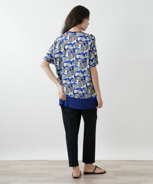 Leilian PLUS HOUSE / レリアンプラスハウス カットソー | プリントタックカットソー | 詳細3