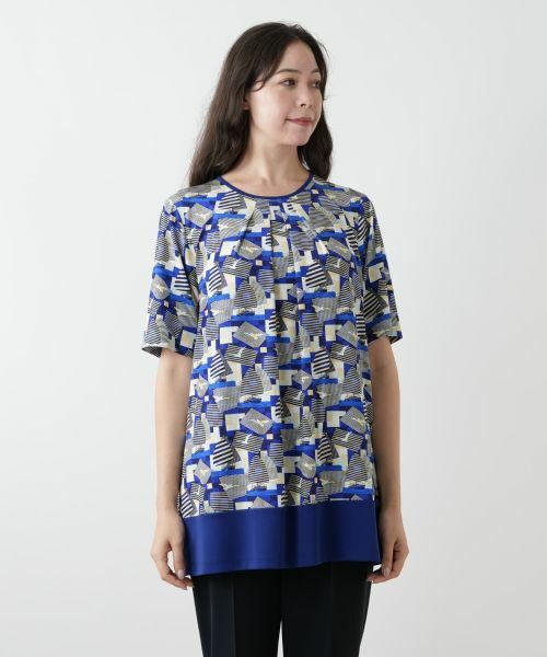 Leilian PLUS HOUSE / レリアンプラスハウス カットソー | プリントタックカットソー | 詳細4