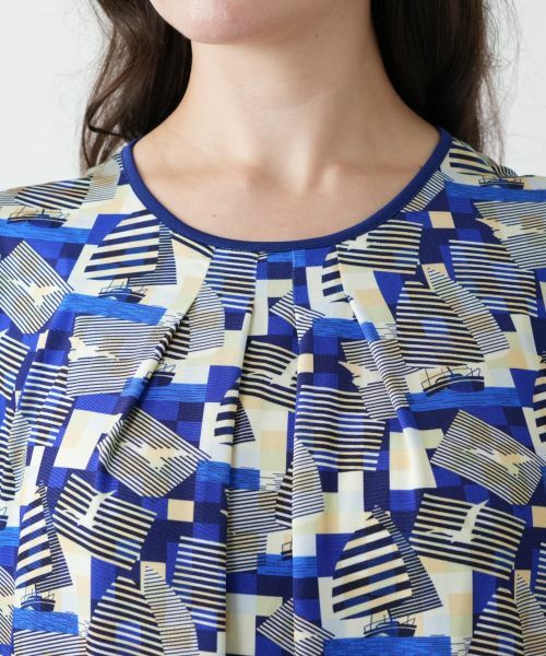 Leilian PLUS HOUSE / レリアンプラスハウス カットソー | プリントタックカットソー | 詳細7