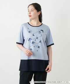 Leilian PLUS HOUSE / レリアンプラスハウス カットソー | スパンコール刺繍カットソー