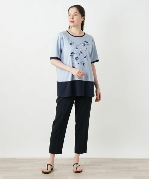 Leilian PLUS HOUSE / レリアンプラスハウス カットソー | スパンコール刺繍カットソー | 詳細1